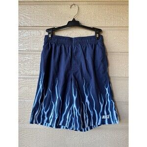 NIKE mens Navy Drawstring Inner Pocket Swim Short Trunks size Medium 9.5" inseam